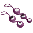 Cloud 9 Novelties Duo and Trio Borosilicate Glass Kegel Balls in premium silicone sleeves for pelvic floor strengthening and temperature play.