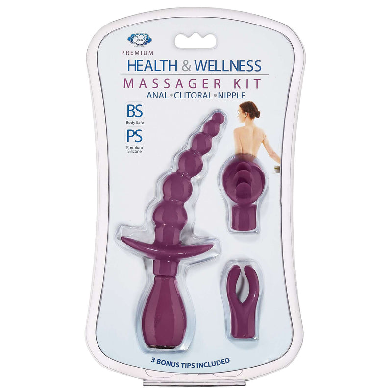 Cloud 9 Novelties Cloud 9 Health and Wellness Anal, Clitoral and Nipple Massager Kit Plum at $36.99