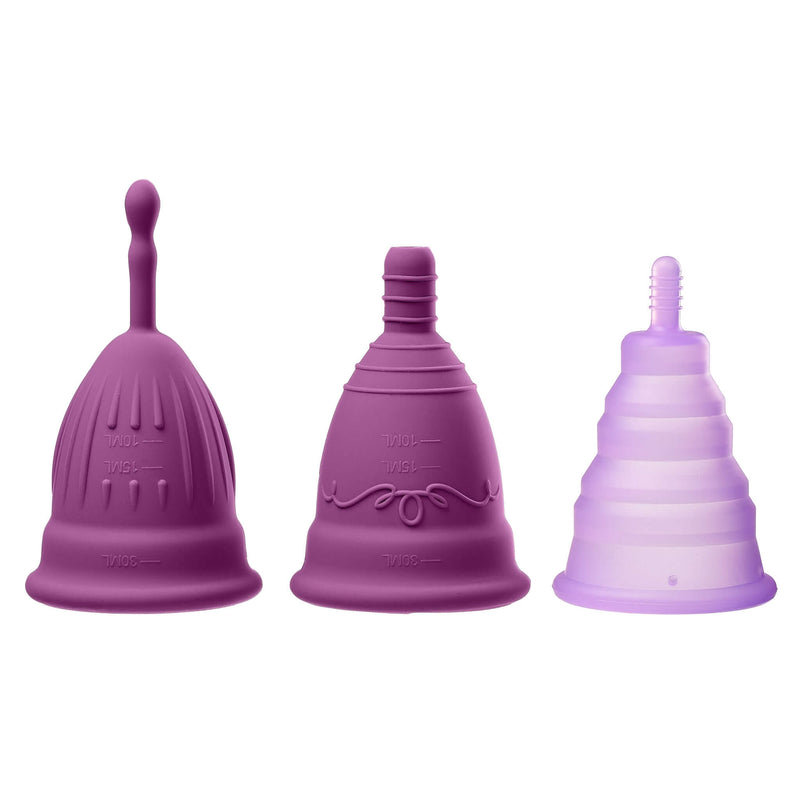 Cloud 9 Novelties Cloud 9 Health and Wellnes Reusable Menstrual Cups 3 Pack with Bonus Travel Cup and Case at $24.99