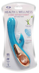 Cloud 9 Novelties Cloud 9 Health and Wellness Air Touch VI Tri-Function Rabbit Vibrator Aqua Blue at $79.99