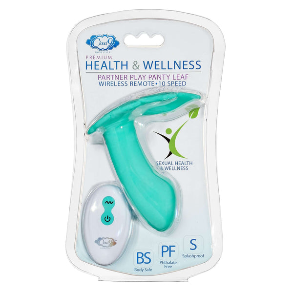 Cloud 9 Novelties Cloud 9 Health and Wellness Wireless Remote Control Panty Leaf Vibrator Teal at $49.99