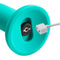 Teal green silicone dildo with a wide suction cup base and charger port from the Ergo Super Flexi IV Pro Sensual Line.