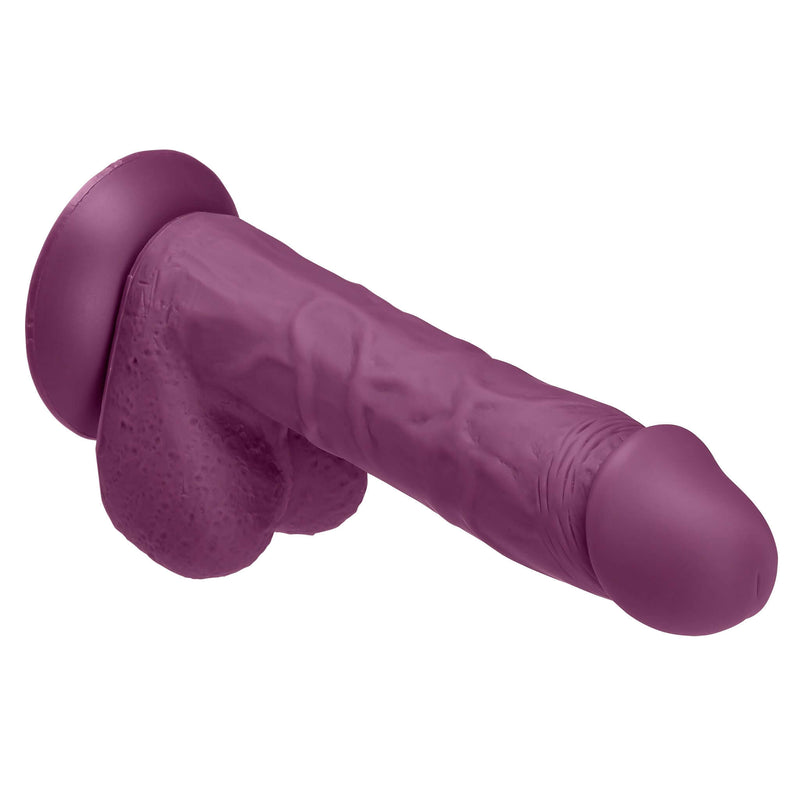 Plum Cloud 9 Vibrant Colors 7 inches dildo with suction cup base for hands-free play.