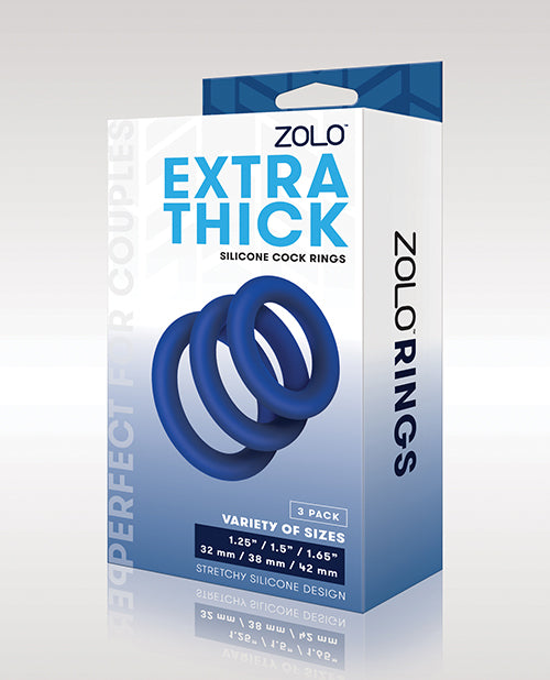 X-Gen Products Zolo Extra Thick Silicone Cock Rings 3 Pack at $10.99