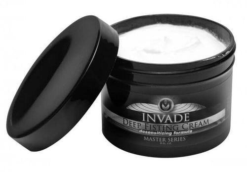 Invade Deep Fisting Cream 8 Oz - Desensitizing formula designed for comfortable and adventurous anal play.