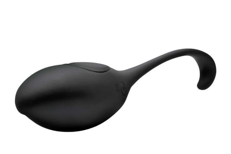 Wireless remote control vibrating egg in sleek black design, ideal for discreet pleasure and rechargeable use.