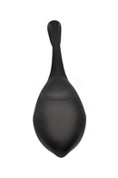 Black wireless remote control vibrating egg, rechargeable for discreet pleasure and versatile use.