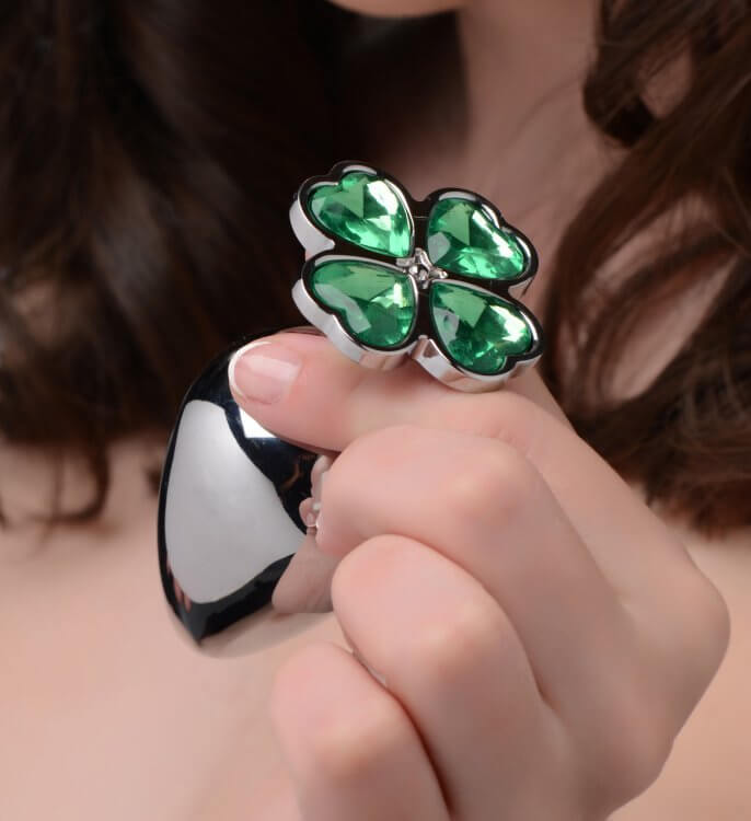 XR Brands Booty Sparks Lucky Clover Gem Anal Plug Large at $17.99