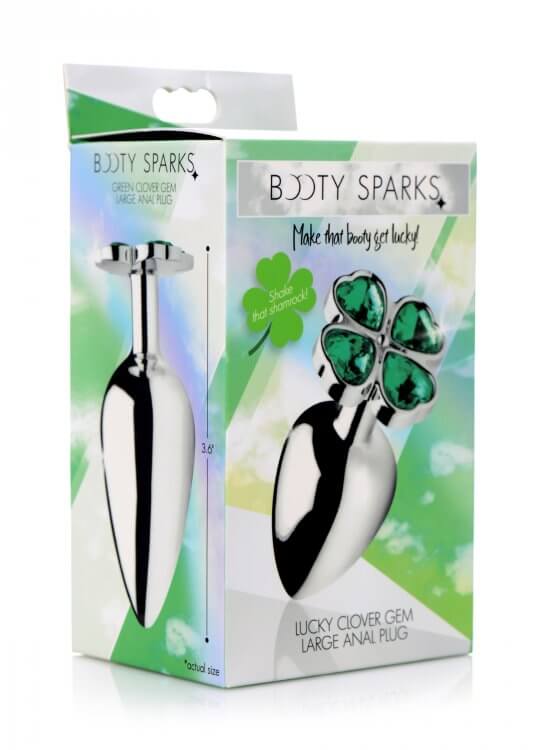 XR Brands Booty Sparks Lucky Clover Gem Anal Plug Large at $17.99