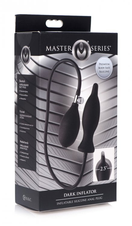 XR Brands Master Series Dark Inflator Silicone Anal Plug Black at $23.99