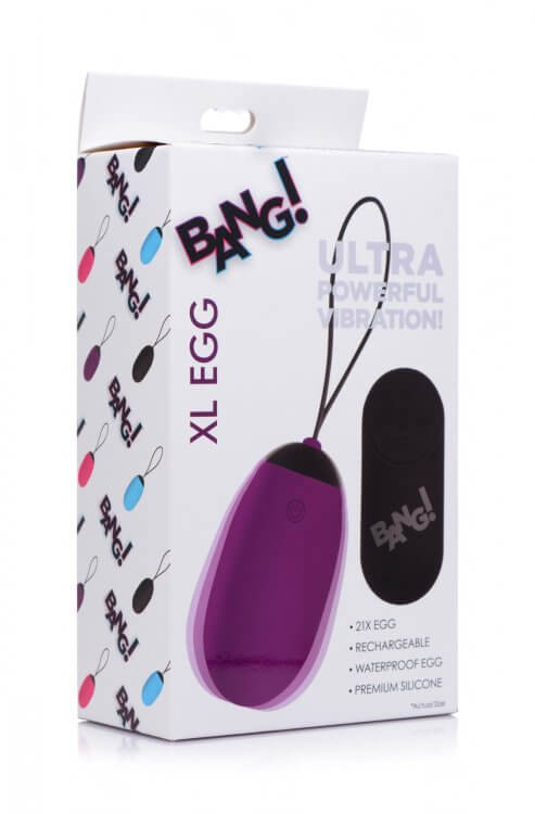 XR Brands Bang! XL Vibrating Egg Purple at $49.99