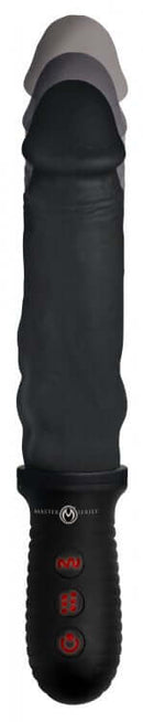 Master Series 8X Auto Pounder Black Dildo with Automatic Thrusting and Vibrating Features