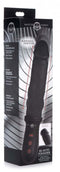 Master Series 8X Auto Pounder Black Dildo in packaging, features automatic thrusting, 8 vibration modes for intense realistic sensations.