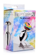 XR Brands Booty Sparks Rainbow Prism Heart Anal Plug Small at $10.99