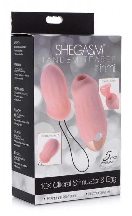 XR Brands Inmi Shegasm Tandem Teaser 10X Clitoral Stimulator and Egg at $59.99