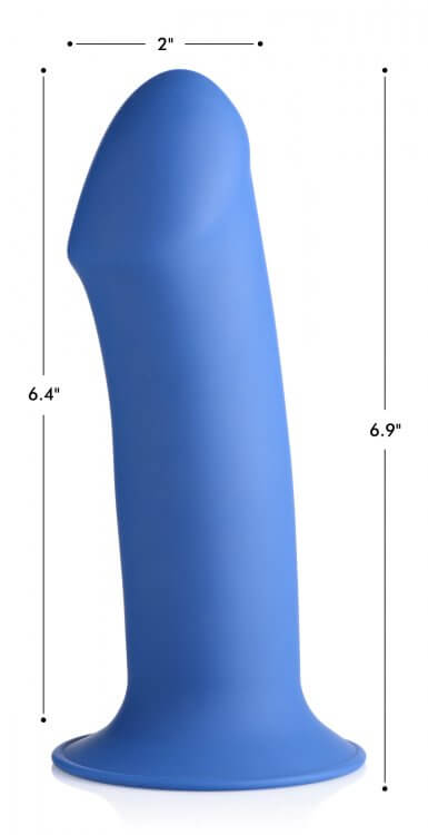 XR Brands Squeeze It Squeezable Thick Phallic Dildo Blue at $24.99