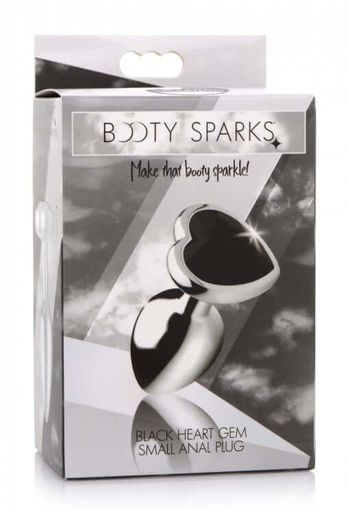 XR Brands Booty Sparks Black Heart Gem Anal Plug Small at $10.99
