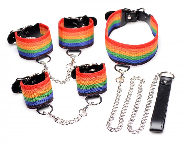 XR Brands Master Series Kinky Pride Rainbow Bondage Set at $34.99