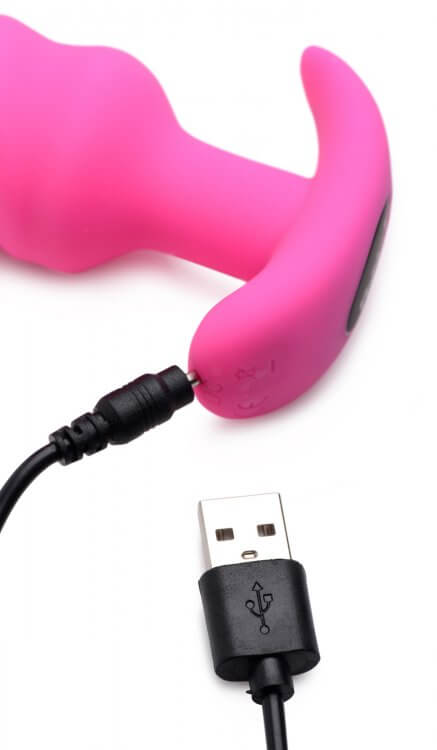 Bang! 21X Vibrating Silicone Swirl Butt Plug with Remote Control Pink Bang! 21X Vibrating Silicone Swirl Butt Plug with Remote Control Pink