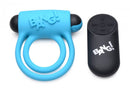 XR Brands Bang! Silicone Cock Ring and Bullet with Remote Control Blue at $29.99