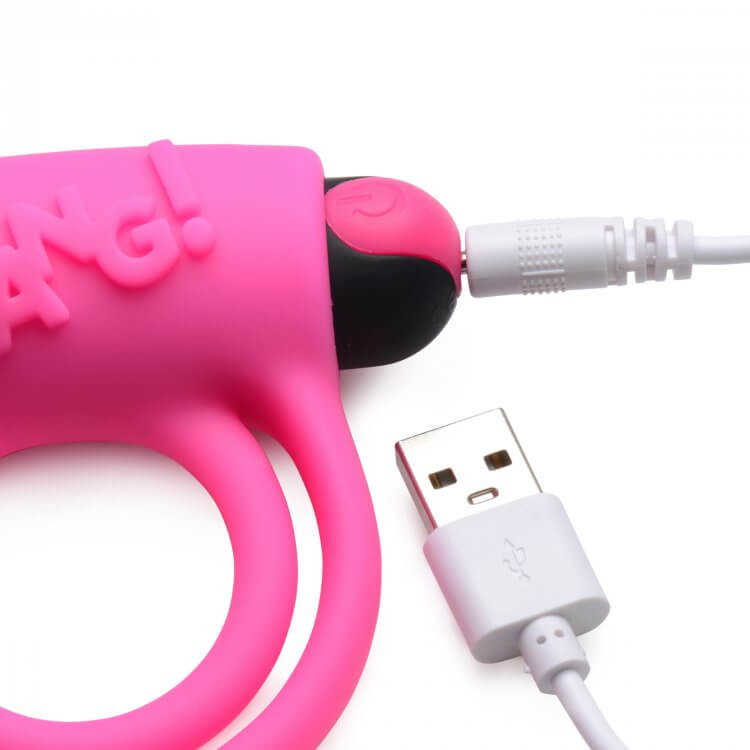 XR Brands Bang! Silicone Cock Ring and Bullet with Remote Control Pink at $29.99