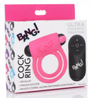 XR Brands Bang! Silicone Cock Ring and Bullet with Remote Control Pink at $29.99