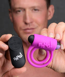 XR Brands Bang! Silicone Cock Ring and Bullet with Remote Control Purple at $29.99