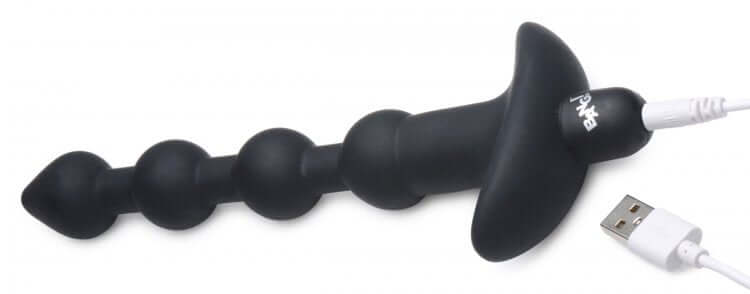 XR Brands Bang! Vibrating Silicone Anal Beads and Remote Control Black at $29.99