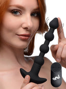 XR Brands Bang! Vibrating Silicone Anal Beads and Remote Control Black at $29.99