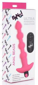XR Brands Bang! Vibrating Silicone Anal Beads and Remote Control Pink at $29.99