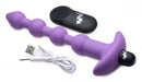 XR Brands Bang! Vibrating Silicone Anal Beads and Remote Control Purple at $34.99