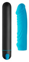 XR Brands Bang! XL Bullet Vibrator and Ribbed Silicone Sleeve Blue at $41.99