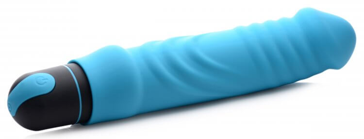 XR Brands Bang! XL Bullet Vibrator and Ribbed Silicone Sleeve Blue at $41.99