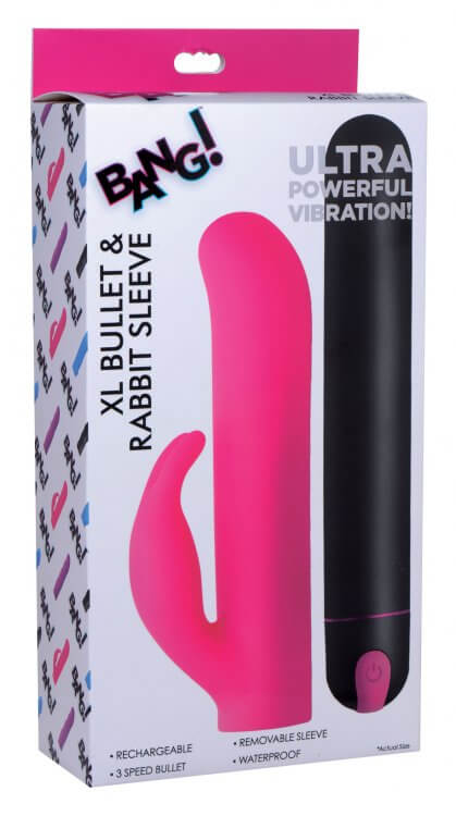 XR Brands Bang! XL Bullet Vibrator and Silicone Rabbit Sleeve at $41.99