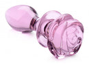 XR Brands Booty Sparks Pink Rose Glass Medium Anal Plug at $18.99