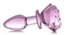 XR Brands Booty Sparks Pink Rose Glass Small Anal Plug at $14.99
