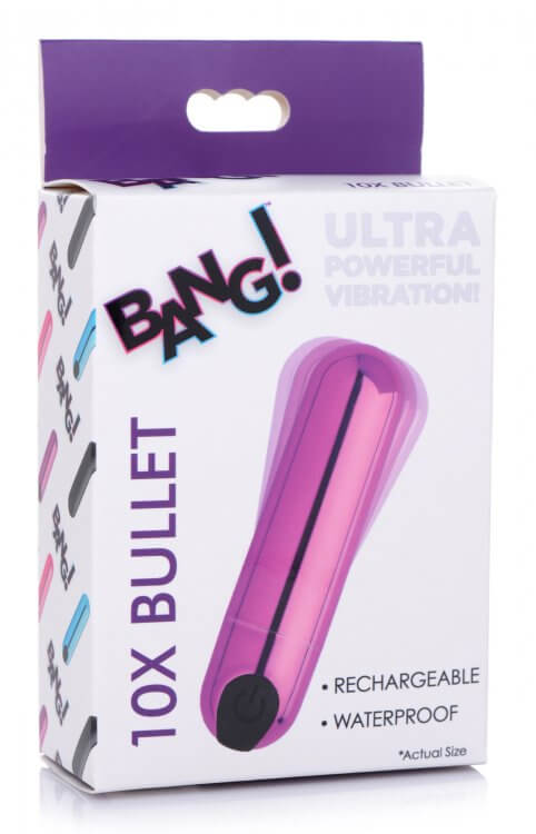 XR Brands Bang! 10X Vibrating Metallic Bullet Purple at $14.99