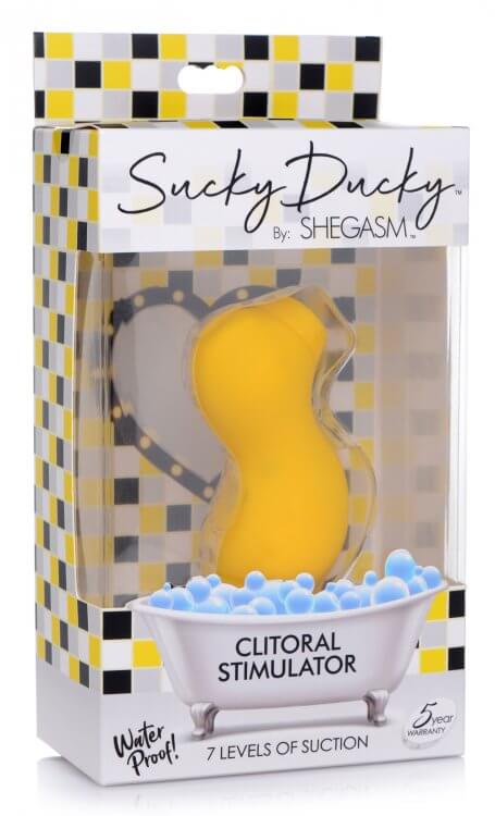 XR Brands Shegasm Sucky Duck Clitoral Stimulator Yellow at $29.99