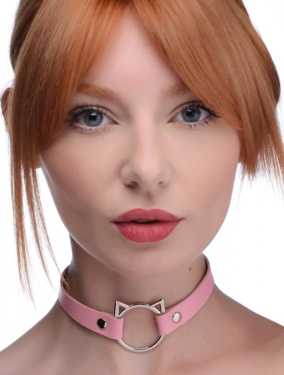 XR Brands Master Series Kinky Kitty Ring Slim Choker Pink at $9.99