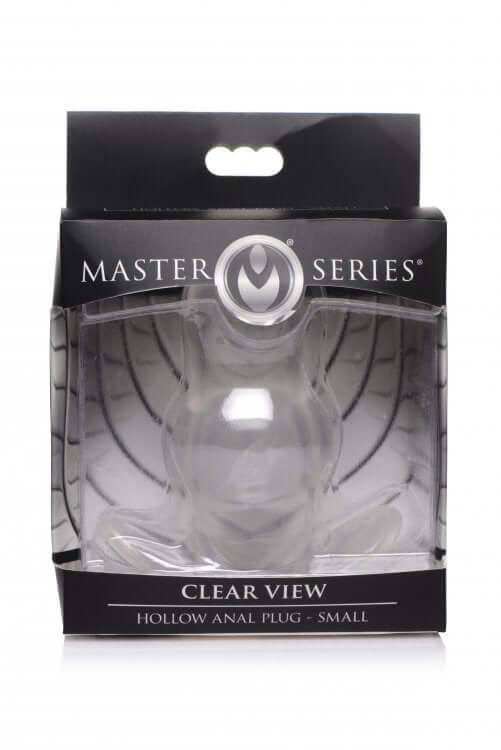 Hollow Anal Plug Clear View Small packaging showcasing the innovative design and clear material for anal play.