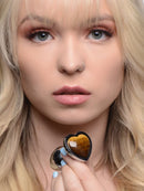 XR Brands Booty Sparks Gemstones Small Heart Anal Plug Tiger Eye at $25.99