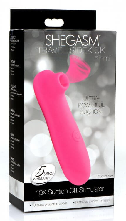 XR Brands Inmi Shegasm Travel Sidekick 10X Suction Clitoris Stimulator at $15.99