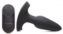 Booty Sparks Laser Fuck Me Anal Plug with Remote Control in black silicone, features vibration patterns and laser light display.
