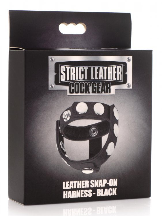 XR Brands Strict Leather Cock Gear Snap On Harness Black at $14.99