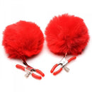 Charmed Pom Pom Nipple Clamps Red