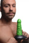 Man holding Creature Cocks Radioactive Reptile Thick Scaly Dildo with black base and green scales