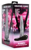 Creature Cocks The Gargoyle Rock Hard Silicone Dildo packaging with city skyline background