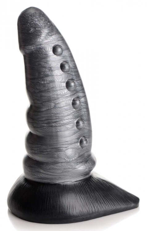 Creature Cocks Beastly Tapered Bumpy Silicone Dildo with suction cup base for hands-free use, designed for pleasure by XR Brands.