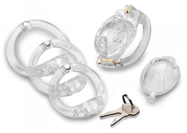 MASTER SERIES CUSTOME LOCKDOWN CHASTITY CAGE CLEAR-1