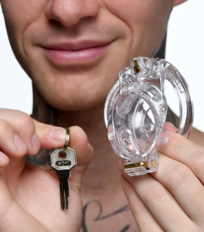 Master Series Customizable Lockdown Chastity Cage Clear